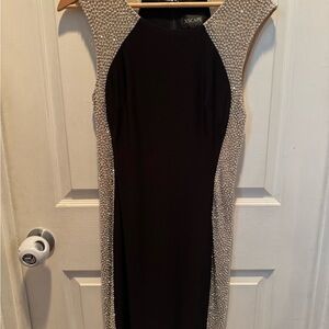 Xscape Black Dress with Silver Accents